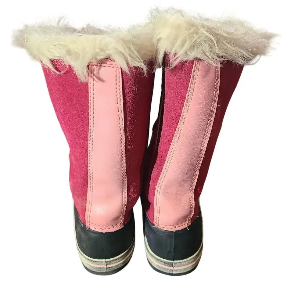 Ozark Trail‎ Hot Pink Suede Faux Fur Winter Snow Boots Girls 3 Pink